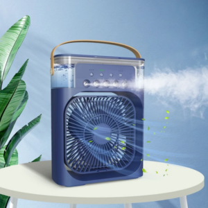 Portable Air Cooling Fan with Mist | Mini Air Cooler Rechargeable Fan for Home, Office & Travel (Bangladesh)