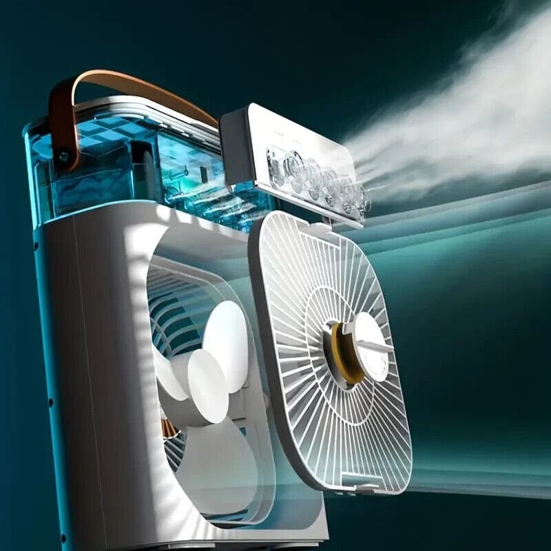 Portable Air Cooling Fan with Mist | Mini Air Cooler Rechargeable Fan for Home, Office & Travel (Bangladesh) - Image 3